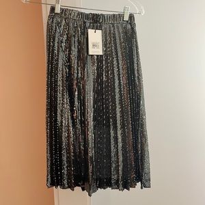 Bardot Junior IVA Sequined Pleated Skirt in Gunmetal